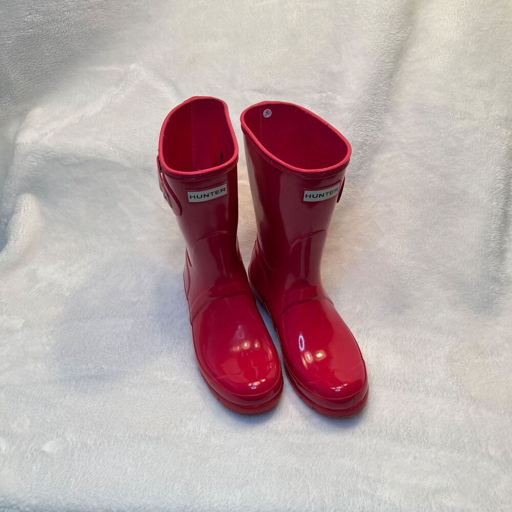 Hunter Women's Original Short Gloss Rain Boots - Pink - Size 7